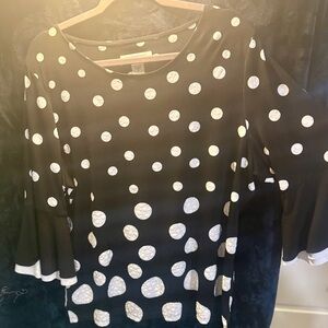Allison Daley Black and White Polka Dot Top